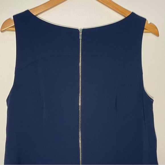 3-Ann Taylor Sleeveless Lined Dress Crew Neck Navy Blue Women’s Size 14 - Picture 6 of 11